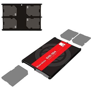 Kiorafoto Creditcard Size Geheugenkaart Case - Opslag Houder Protector voor 4 SD/SDHC/SDXC-kaarten - Draaghouder