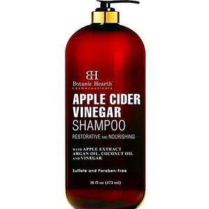 Botanic Hearth Appelciderazijn Shampoo - Verhelderend en voedend, vermindert jeukende hoofdhuid, roos en kroezen - sulfaatvrij, voor alle haartypes, mannen en vrouwen - 16 Fl Oz