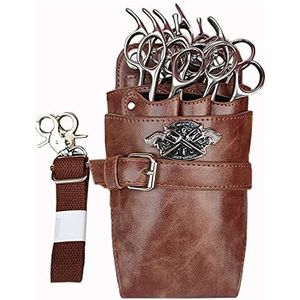 Leren schaartasje for haar, heuptas for kappers(Brown)