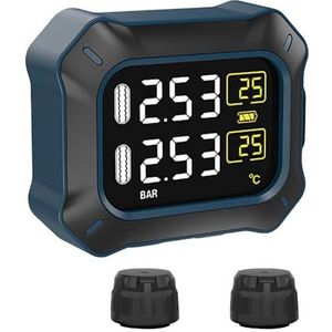 OBEST TPMS, draadloos bandenspanningsbewakingssysteem, bandenspanning en temperatuurbewakingstool, USB Power LCD-display met 2 externe sensoren