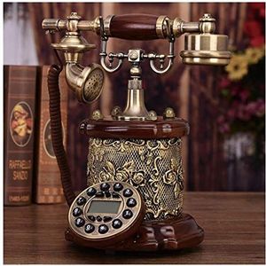 Telefoon Bruin Goud Gesneden Creatieve Europese Retro Telefoon Antieke Thuiskantoor Vintage Vaste Vaste Antieke Ornamenten (C)