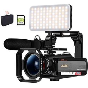 Digitale cameravideocamera, Videocamera 4K Live streaming camcorder Professionele vlogcamera 12x optische zoom heldere en stabiele beeldkwaliteit