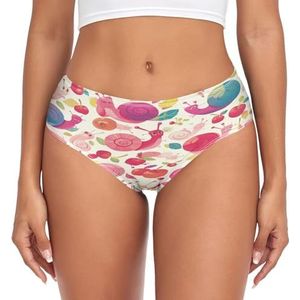 sawoinoa Slakken Baby Leuke Cartoon Onderbroek Dames Middelgrote Taille Slip Vrouwen Comfortabel Elastisch Sexy Ondergoed Bikini Slipje, Mode Pop, XXL