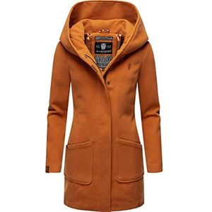 Marikoo Maikoo Winterjas voor dames, warme wollen mantel, lang, met capuchon, XS-XXL, L