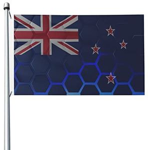 Yard Vlag Van Nieuw-Zeeland 90X150Cm Binnenplaats Vlag Levendige Kleur Seizoensgebonden Vlag Met Oogjes Boerderij Vlag Decoratie Voor Tuin Kerst Activiteiten
