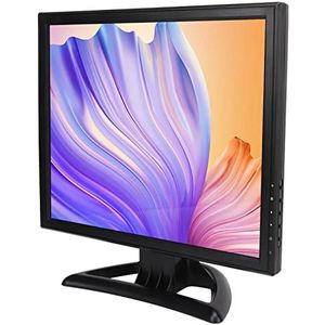 17 Inch Kleurenmonitor, Verstelbare 1280x1024 Afstandsbediening HD LED-scherm HD Multimedia-interface voor Laptops voor Monitoring (EU-stekker)