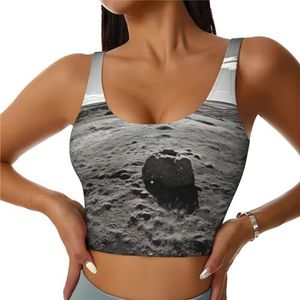 SABFWF Zwart en wit yoga bh's met golfprint, ondersteuning met hoge impact, lang ontwerp, voor fitness, hardlopen en meer, Zwart, S