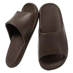 Slippers, Unisex EVA-pantoffels - Zachte lichtgewicht bad- en binnenhuisschoenen,voor dames en heren(Dark brown,45 EU)