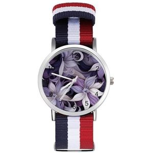 Redbud Paarse Bloem Plant Automatisch Horloge voor Mannen Vrouwen Mode Quartz Horloge Armband Polshorloge voor Thuiskantoor
