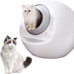 Slimme automatische kattenbak met zwaartekrachtdetectie, elektrisch kattentoilet Zelfreinigende kattenbak met spatwaterdicht en deodorant, robotbak Grote Kitty zelfreinigende kattenbak