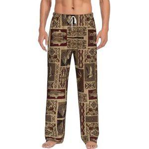 Moose Bear Herten Lange Lounge Wear Broek Nachtkleding Pyjama Bottoms Nachtkleding Nachtkleding Nachtkleding Met Zakken En Trekkoord, Wit, S