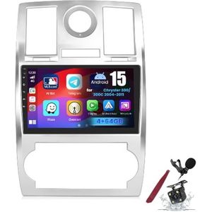 Android 15 Autoradio voor Chrysler 300/300C (2004-2011) 9 inch 2K Touchscreen 2000 * 1200 Android hoofdapparaat multimediaspeler met Carplay, GPS-navigatie, BT, 5G WiFi, DSP, SWC,Y3