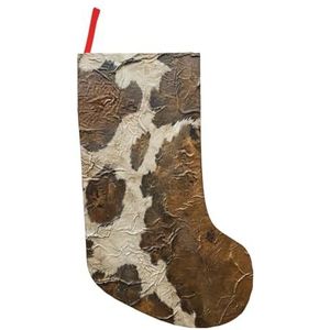 Bruin Koeienhuid Art Print Kerst Kousen,Vakantie Party Decoraties