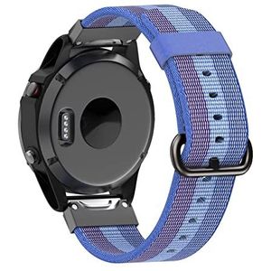 LUGEMA 22 Mm Nylon Slimme Horlogebandriemen Compatibel Met Garmin Fenix ​​5 Plus 6 Pro 7 Forerunner 935 945 Epix Quick Release Horlogebanden Vervanging(Blue,Approach S60 S62)