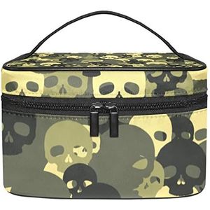 Schedel make-up organizer tas, reismake-up tas organizer case draagbare cosmetische tas voor vrouwen en meisjes toiletartikelen, Meerkleurig, 22.5x15x13.8cm/8.9x5.9x5.4in