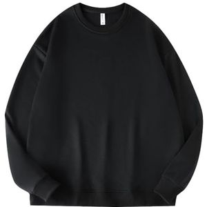Leader of the Beauty Unisex oversized sweatshirt met ronde hals heren pullover truien lange mouwen herfst outfits 2024, Zwart, S