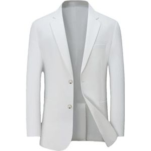 Dvbfufv Losse oversized blazersjas voor heren, zakelijk formeel casual kostuumjack, Wit, M