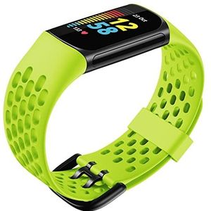 Tyogeephy Compatibel met siliconen sporthorlogeband, verstelbare vervangende band, Fitbit Charge 5 Smart Watch, Eén maat