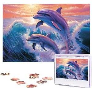 dolfijnen kunst puzzels gepersonaliseerde puzzel 1000 stukjes legpuzzels van foto's foto puzzel voor volwassenen familie