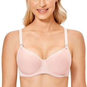 Gratlin Voedingsbeha Met Beugel Voor Dames Licht Gewatteerde Push-up-bh's Voor Borstvoeding zachte roos 85C