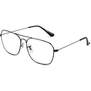 Jim Halo - Retro Vlieger - Veiligheidsbril - Blauw - Metalen Frame