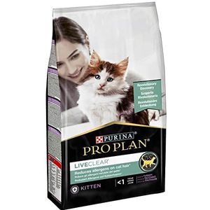 Purina Pro Plan LiveClear Kitten kroketten voor juniorkatten, rijk aan kalkoen, zak van 1,4 kg