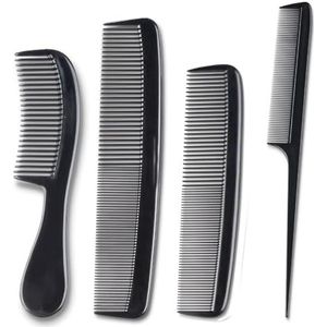 Tingyanyan 4-DELIGE PROFESSIONELE KAMSET ZWART - Fijne Professionele Staartkam, Geschikt voor mannen en vrouwen - Afzonderlijk kammen en stylen