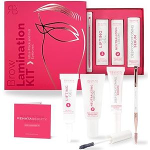 RB RENATA BEAUTY Wenkbrauwlamineerset – Brow Lift Set met hefgel, perm, verzorgend serum en Pro Dual Brush – gedefinieerde en volumineuze wenkbrauwen, langdurig effect tot 4 weken