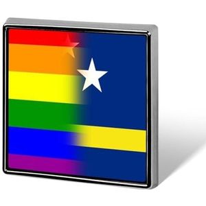 LGBT Pride Curacao Vlag Vierkante Pin Badge Mode Revers Badge Broche Art Pin Decoratief voor Jassen Rokken Tassen Pak