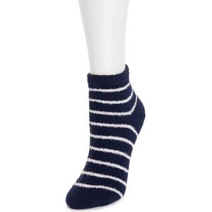 MUK LUKS Dames ballerina-pantoffels en sokken set, 4 stuks, middengrijs/marineblauw, middengrijs marineblauw, Einheitsgröße