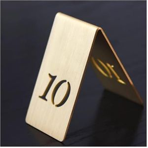 Tabelnummers, Tafelnummers, 1 stuk holle dubbelzijdige staande tafelnummers, bureauborden for restaurants, cafés en bars, 6,5 x, 4 cm(10)