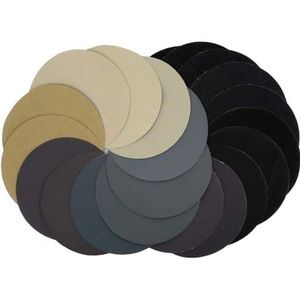 20 stuks 125 mm waterdichte klittenband-slijpschijven, siliciumcarbide, korrel 60 tot 10.000, voor polijsten en slijpen, 120 stuks