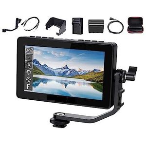 Cameramonitor, F5 PRO V4 6-inch touchscreen 3D LUT DSLR-cameraveldmonitor met F970 externe voedingsset 4K HDMI-ingang Uitgang(F5 PRO V4 with Bag)