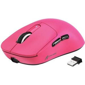 VGN GAMEPOWER Attack Shark X3 Superlight Gaming-muis, draadloos, 49 g, ultralichte eSportmuis, PixArt PAW3395, 26000 DPI, 2,4 G/Bluetooth/bekabeld, batterijduur 200 Hz, rode bessen