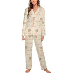 I Love My Chicken dames lange mouw button down nachtkleding zachte nachtkleding lounge pyjama set XL