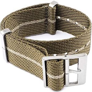 Horlogebandje 18/20/22/24mm Geschikt for NAVO Geschikt for Zulu Geweven nylon band Roestvrij stalen gesp Universele heren Dames Zachte polsband Riem Horlogeaccessoires Horlogeband(Army Green Khaki_18m