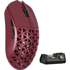 MAMBASNAKE M5 Ultra Carbon Fiber 8000Hz Draadloze Gamingmuis Met Tot 42.000 DPI, 39g Ultralicht, PAW3950MAX Sensor, Nordic 52840 Chip, 2,4GHz Draadloos/BT/Bedraad, voor PC/Xbox/PS/Mac - Rood