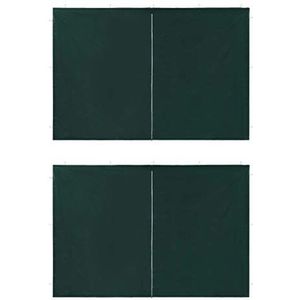 AJJHUUKI Gazon & Tuin Party Tent Zijwand 2 PCs met Rits PE Groen Huis & Tuin