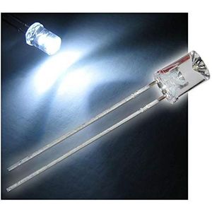 world-trading-net - Set van 50 LED 5 mm waterheldere lens concaaf - WITTE LED's, lichtgevende diode, bedraad, diode lichtgevend, als onderdeel