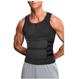 Taille Trainer Body Shaping Waist Trainer Gym Fitness Dubbele Riem Sauna Vest Ademend Zweet Afslanken Ondersteunt Buikspieren Buikweggordel(Black,3XL)