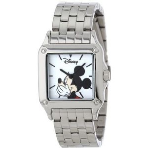 Disney Volwassen Vierkant Analoog Quartz Horloge, Zilver, Mickey Square, Zilver, Mickey Square Horloge