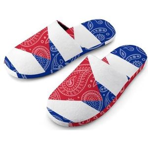 Paisley En Cubaanse Vlag Volledige Print Vrouwen Slippers Warme Anti-Slip Rubber Zool Huis Schoenen Voor Indoor Hotel