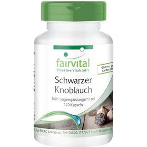 Fairvital | Zwarte Knoflook 600mg - 120 Capsules 15-voudig geconcentreerd extract van zwarte knoflook - voor 4 maanden - op kwaliteit getest en hoge dosering - 100% veganistisch - Made in Germany