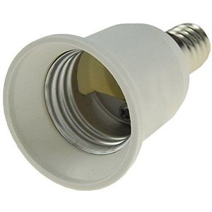 Lampvoet adapter E14 naar E27 - kunststof voor halogeen & ledlampen tot 25 watt