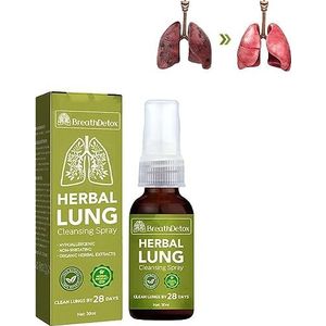 EXQST GFOUK BreathDetox Kruiden Longreinigingsspray Krachtige longondersteuning & Reinigen & Ademen Bevordert de gezondheid van de longen