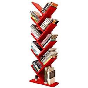 Boekenkasten Modieuze boekenplank met grote capaciteit, boekenkast, 5 lagen, eenvoudige boom, boekenkast, massief houten rek, boekenkast Ruimtebesparend