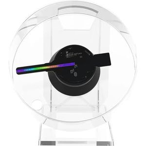 Holografische waaier, 3D Holografische Projector Ondersteuning Muziekspeler Functie Afstandsbediening Adverteren Display Desktop 3D Fan Adverteren Logo Licht Videoprojector