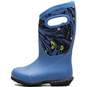 BOGS Jongens York Solid Plum Geïsoleerde Warme Wellies Boot 72601 500, Spooky Print Blauw, 8 US Little Kid