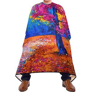 Scheren Bib Olie Patroon Landschap Salon Cape Lichtgewicht Salon Jurken Gemakkelijk Schoon Kapsel Cape Voor Kapsel Schoonheidswinkels Haar Snijden 140X170Cm