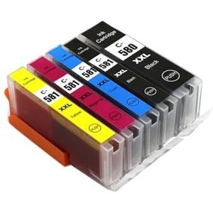 PGI-580 CLI-581 Inktcartridge PGI 580 CLI 581XXL for Canon PIXMA TS705 TR7550 TR8550 TS6150 TS8150 TS9150 TS9155(5pcs)
